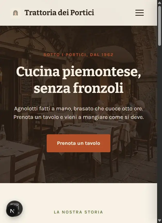 Trattoria dei Portici Mobile Preview
