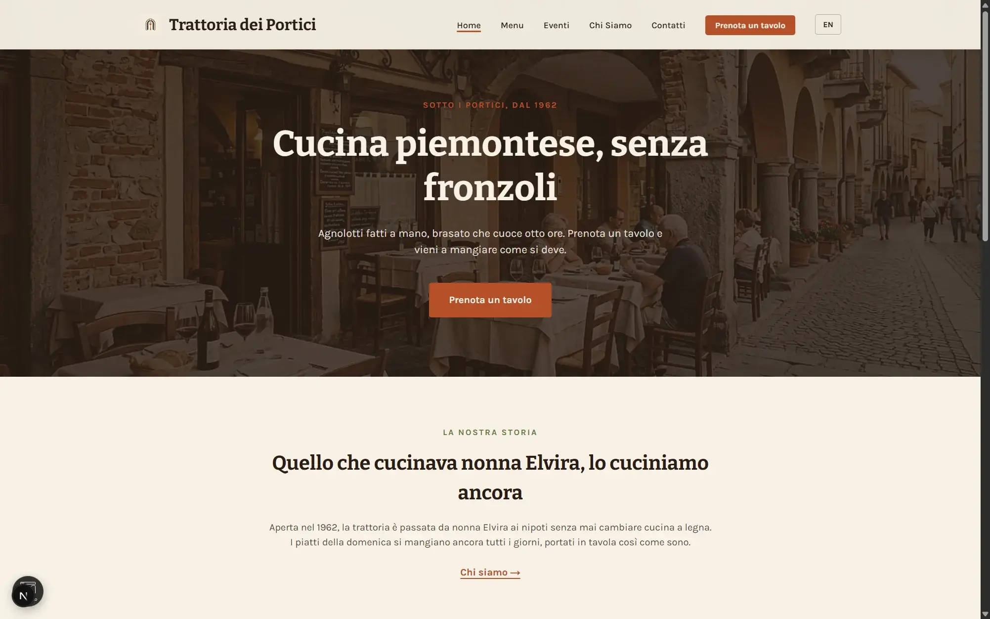 Trattoria dei Portici Desktop Preview